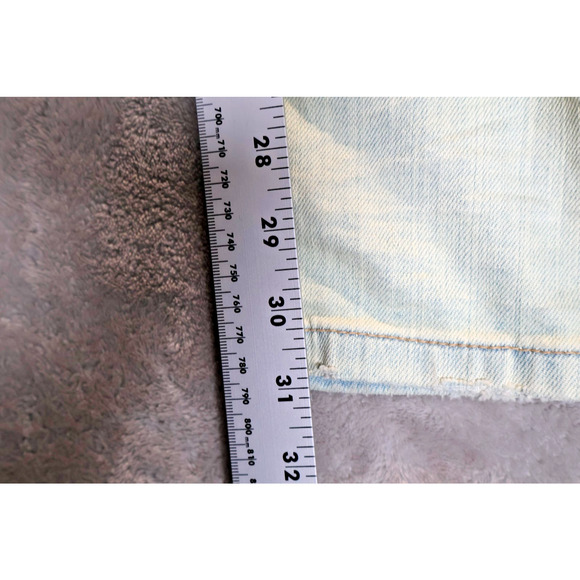 Free People Jeans Womens 30 Light Wash Palm Indig Distressed Denim Straight Leg - Picture 7 of 11